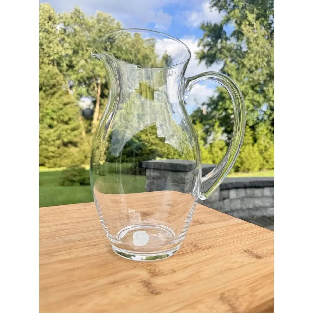Vintage Christofle French Clear Crystal Water Pitcher Jug 48 oz